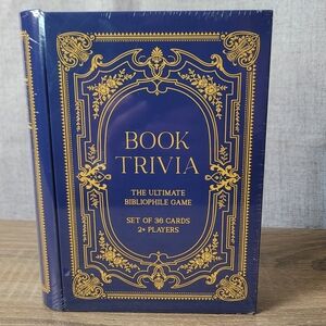 Book Trivia Game Set in Blue and Gold Bibliophile